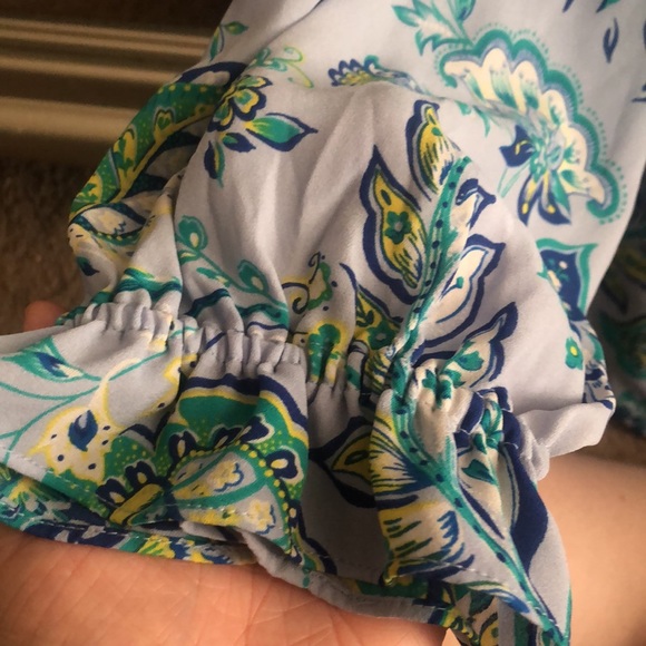 Talbots blue and green paisley blouse - Picture 2 of 3